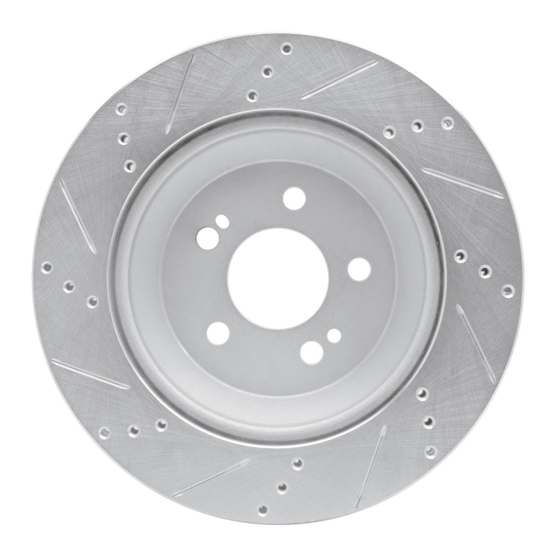 Mercedes-Benz S450 Brake Rotor (1) - Rear Right - R1 Concepts - Drilled & Slotted - Silver - `15-`21